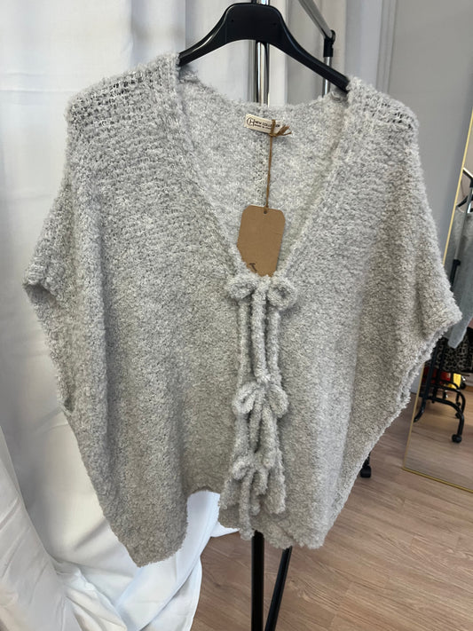 Boucle Weste "Laura" (grau)