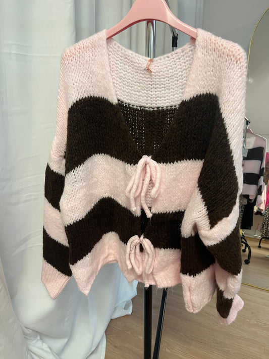 Cardigan "Semia" -curvy- (rosa-braun)