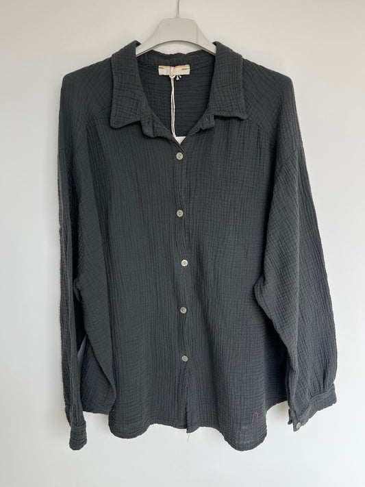Musselin Bluse "Mia" (dunkelgrau)