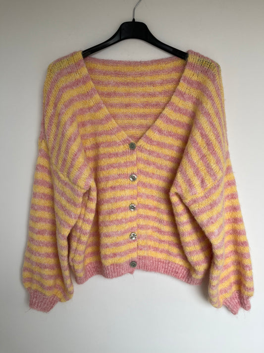 Cardigan "Celine" (rosa-gelb)