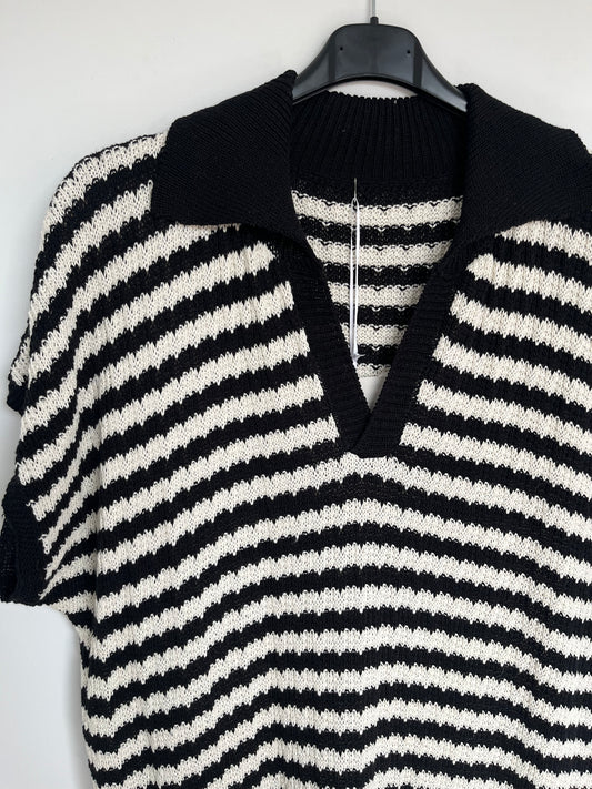 Strickkleid "Helena" (schwarz-weiß)