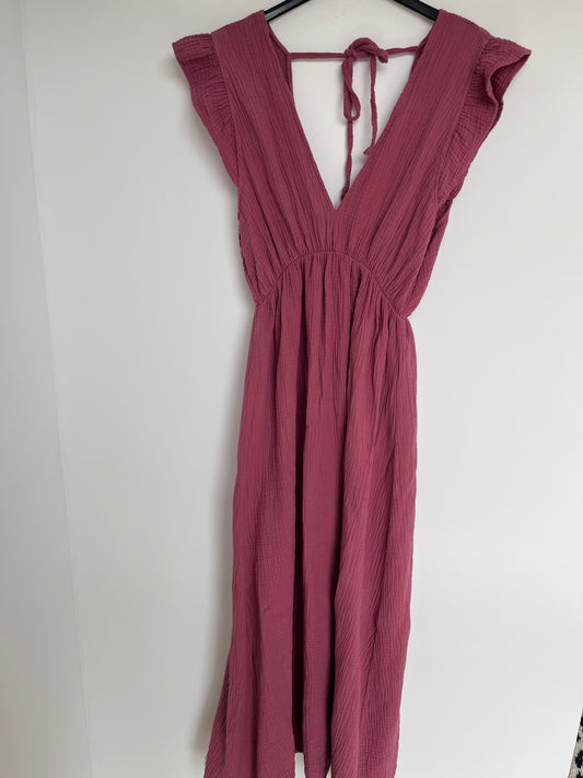Musselin Kleid "Lena" -schmal- (beere)
