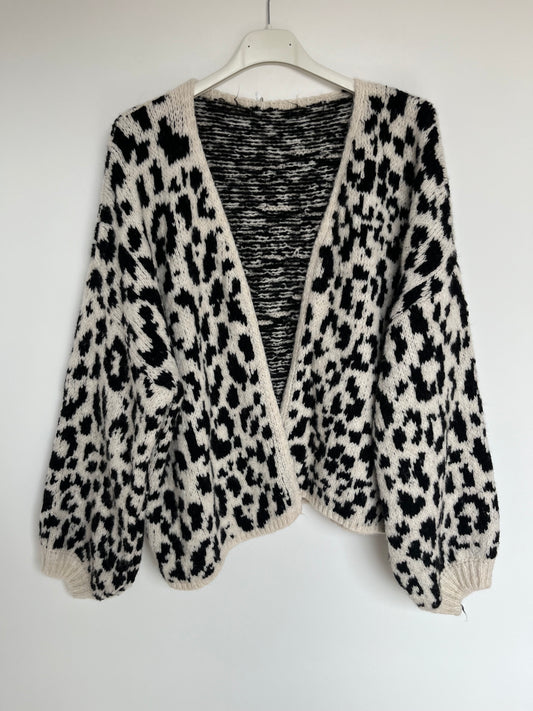 Cardigan "Leo Love" (schwarz-weiß)