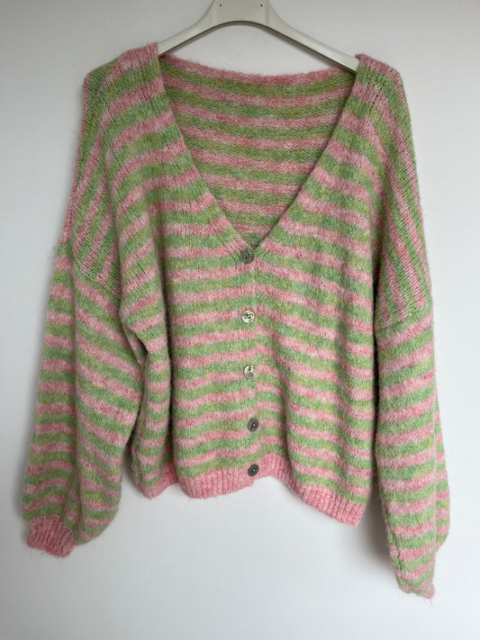 Cardigan "Celine" (rosa-grün)