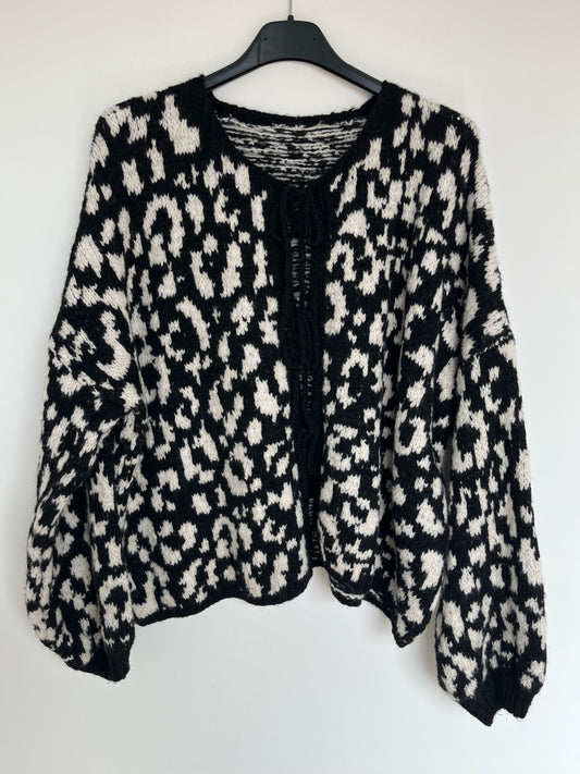 Cardigan "Tina" (Leo - schwarz-weiß)