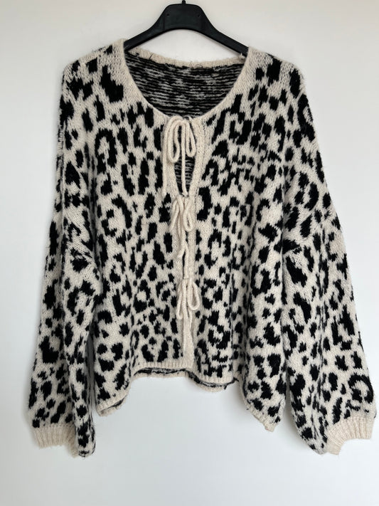 Cardigan "Tina" (Leo - weiß-schwarz)
