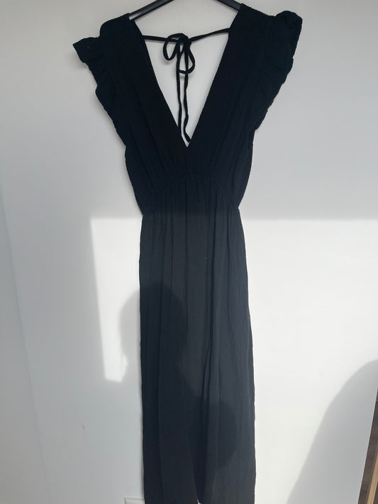 Musselin Kleid "Lena" -schmal- (schwarz)