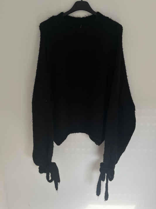 Pullover Schleifen Ärmel (schwarz)