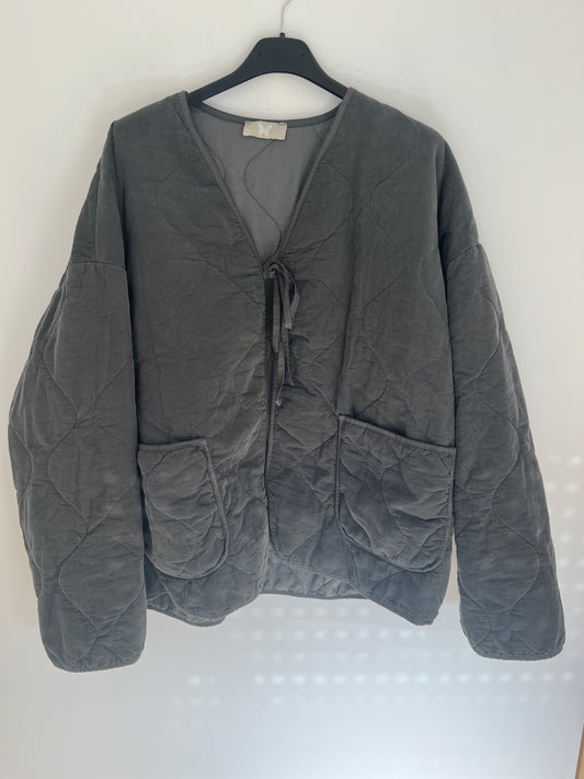 Steppjacke Cord (dunkelgrau)