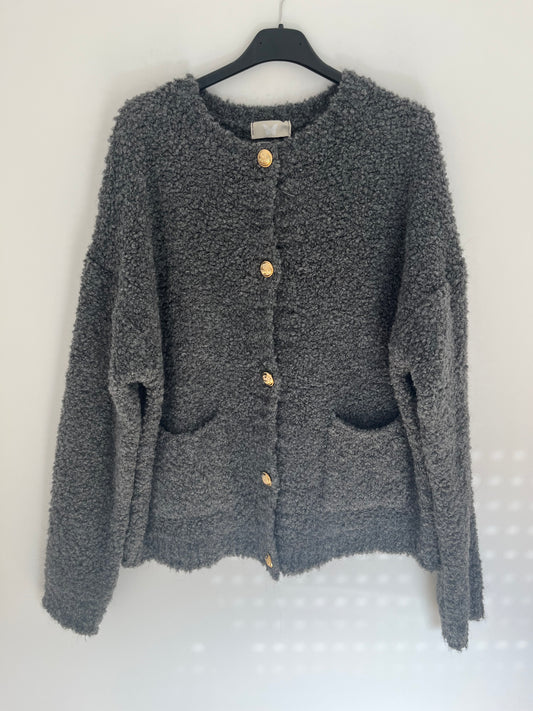 Cardigan Boucle (dunkelgrau)