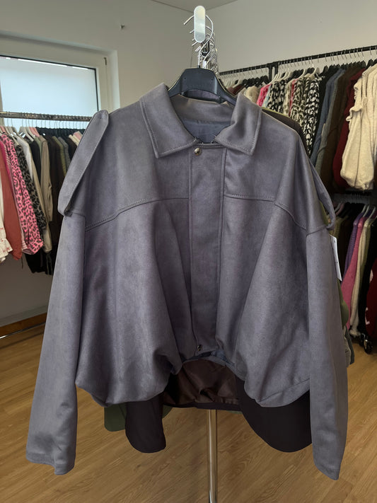 Ballonjacke Wildlederoptik (grau)