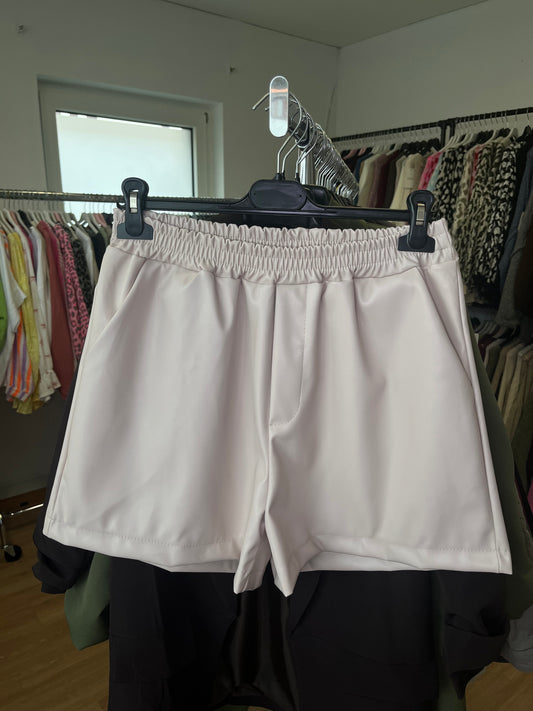 Leder Shorts (beige)