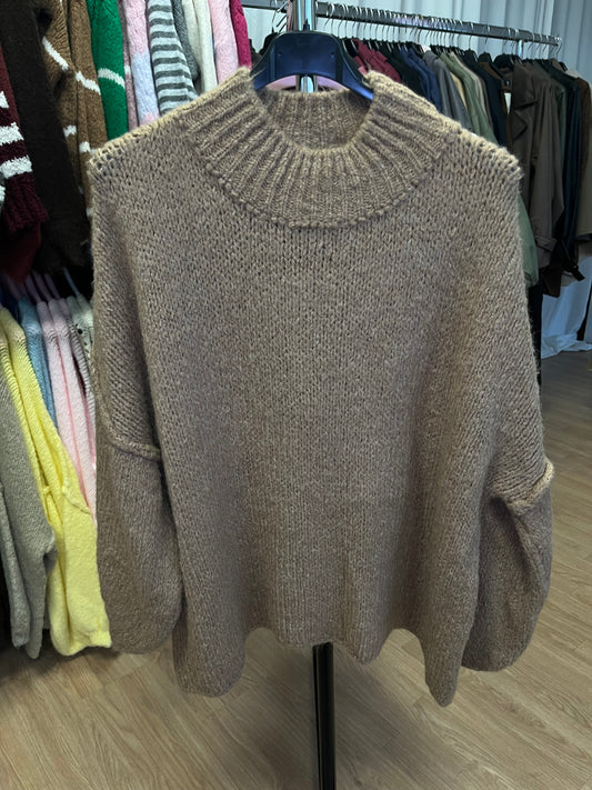 Basic Pullover -mittel- (camel)