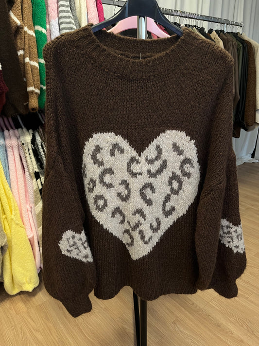 Pullover "Leo-Herz" (dunkelbraun)