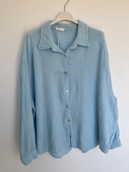 Musselin Bluse "Mia" (hellblau)