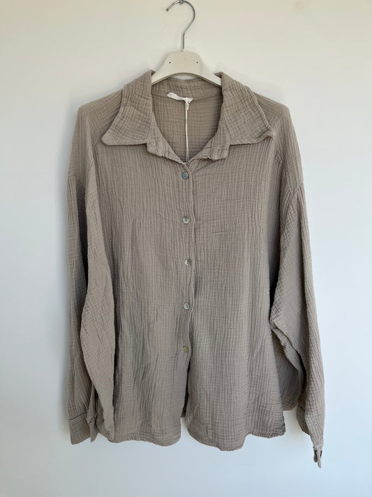 Musselin Bluse "Mia" (taupe)