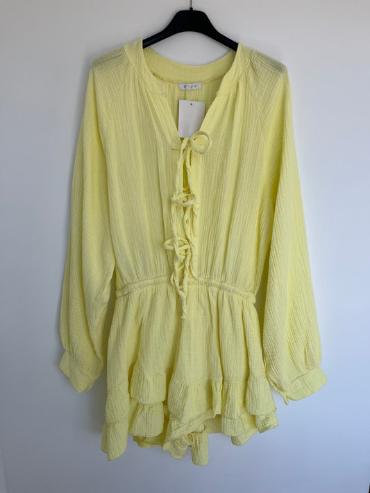 Musselin Schleifen Jumpsuit "Ella" (gelb)