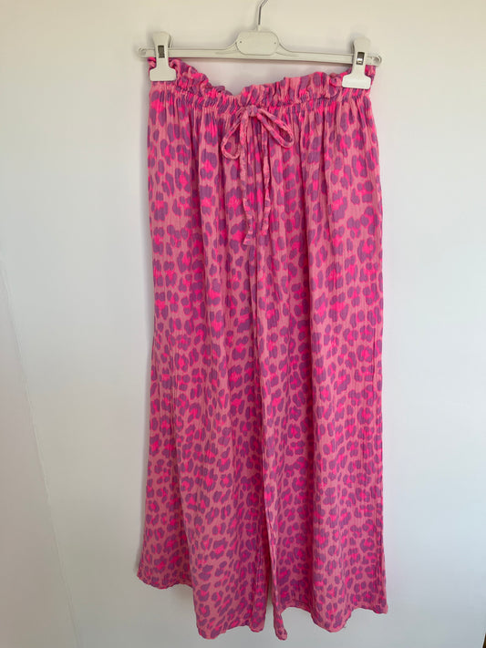 Musselin Hose Leo (pink-flieder)
