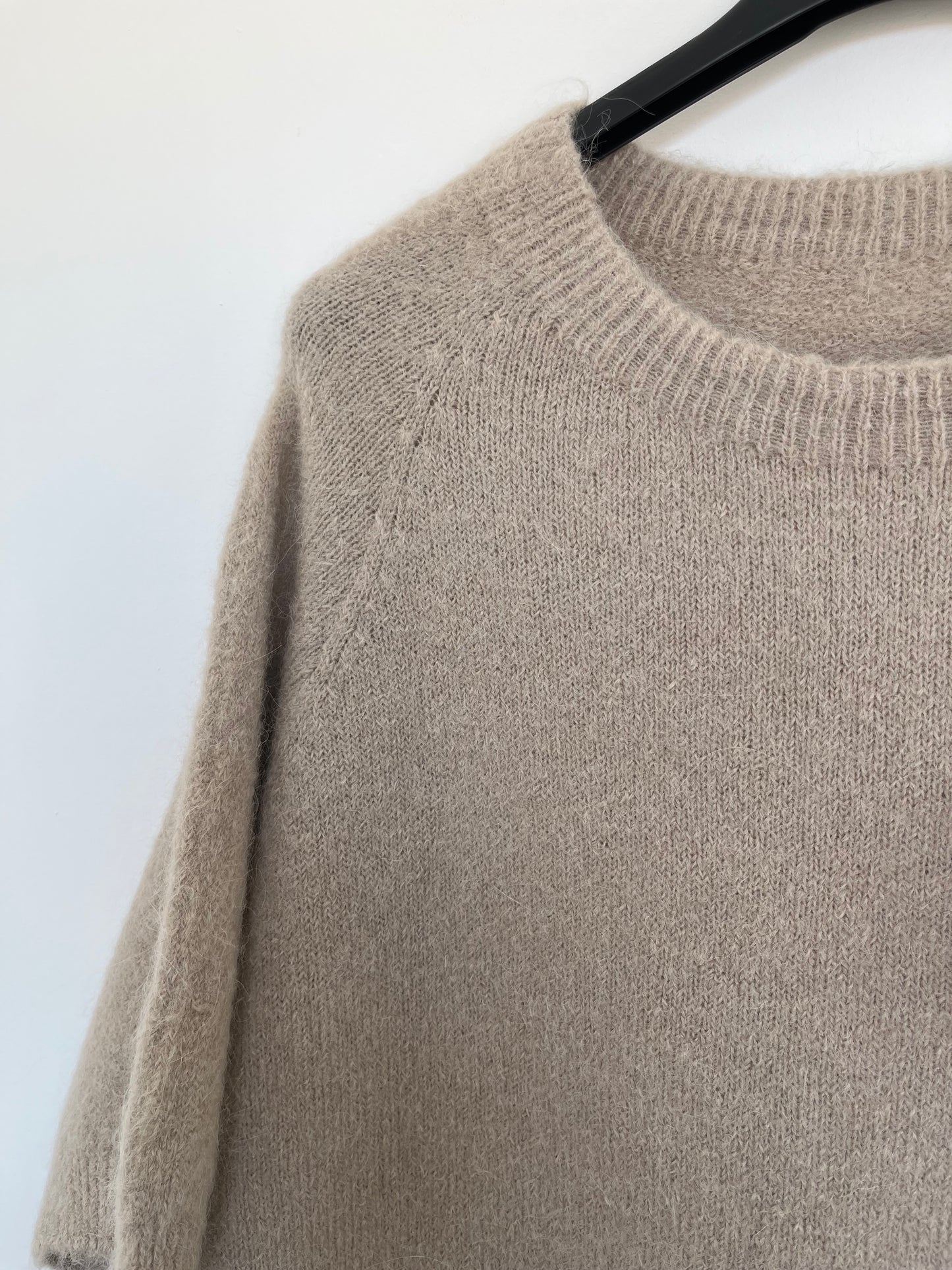 Kurzarm-Pullover Alpaca Wolle "Sofia" (beige)