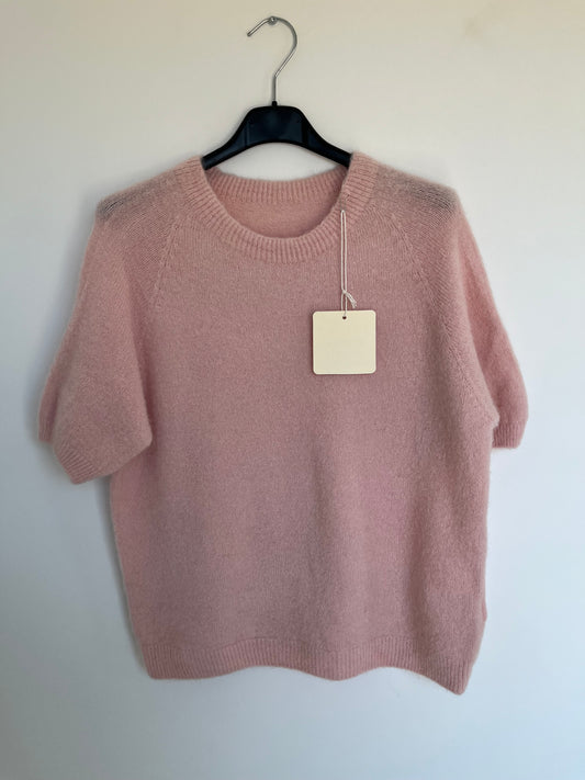 Kurzarm-Pullover Alpaca Wolle "Sofia" (rosa)