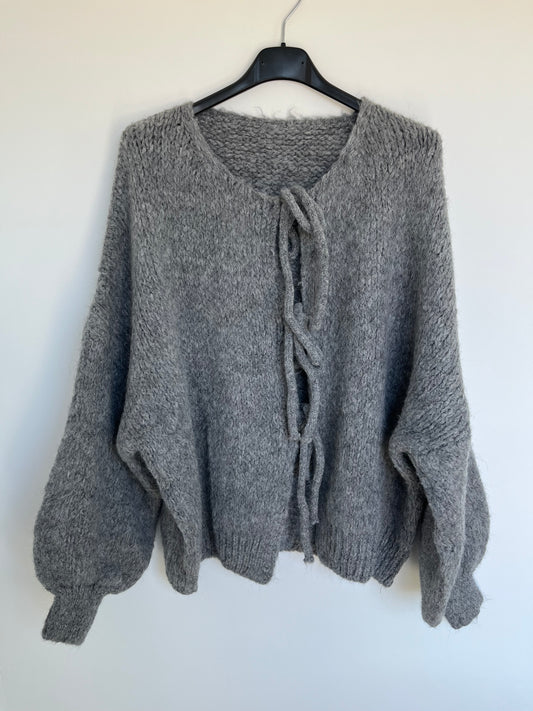 Cardigan Schleifen "Lara" (dunkelgrau)