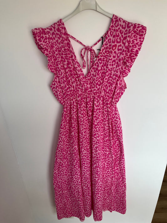 Musselin Kurzarm-Kleid "Lena" Leo (pink)
