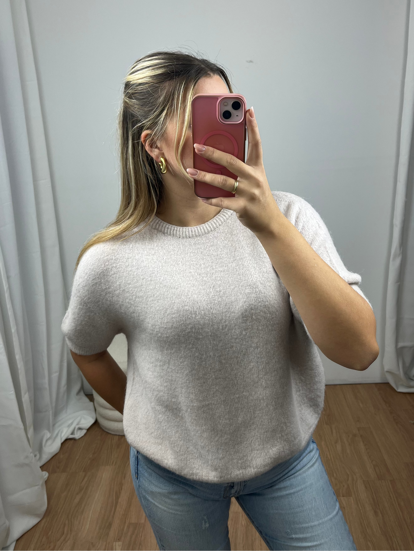 Kurzarm-Pullover Alpaka "Sophia"