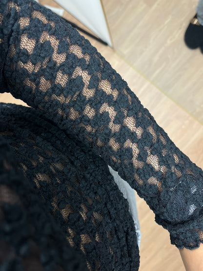 Spitzen Longsleeve "Samira" -mit Kragen-