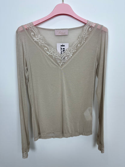 Kaschmir Spitze Longsleeve "Maria"