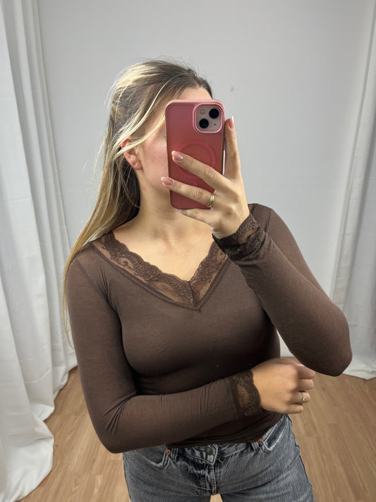 Kaschmir Spitze Longsleeve "Maria"