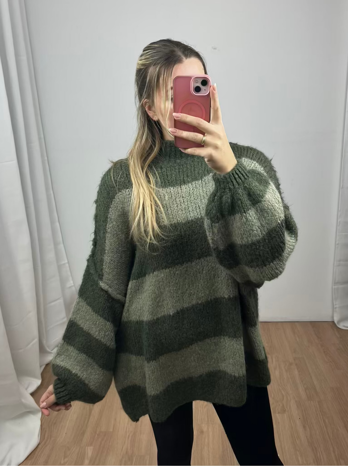 Basic Pullover "Luna" Streifen -lang-