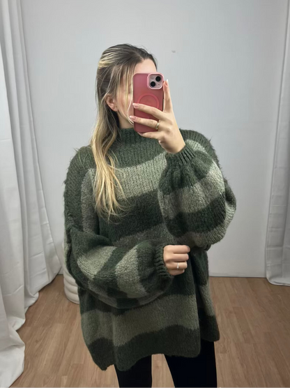 Basic Pullover "Luna" Streifen -lang-