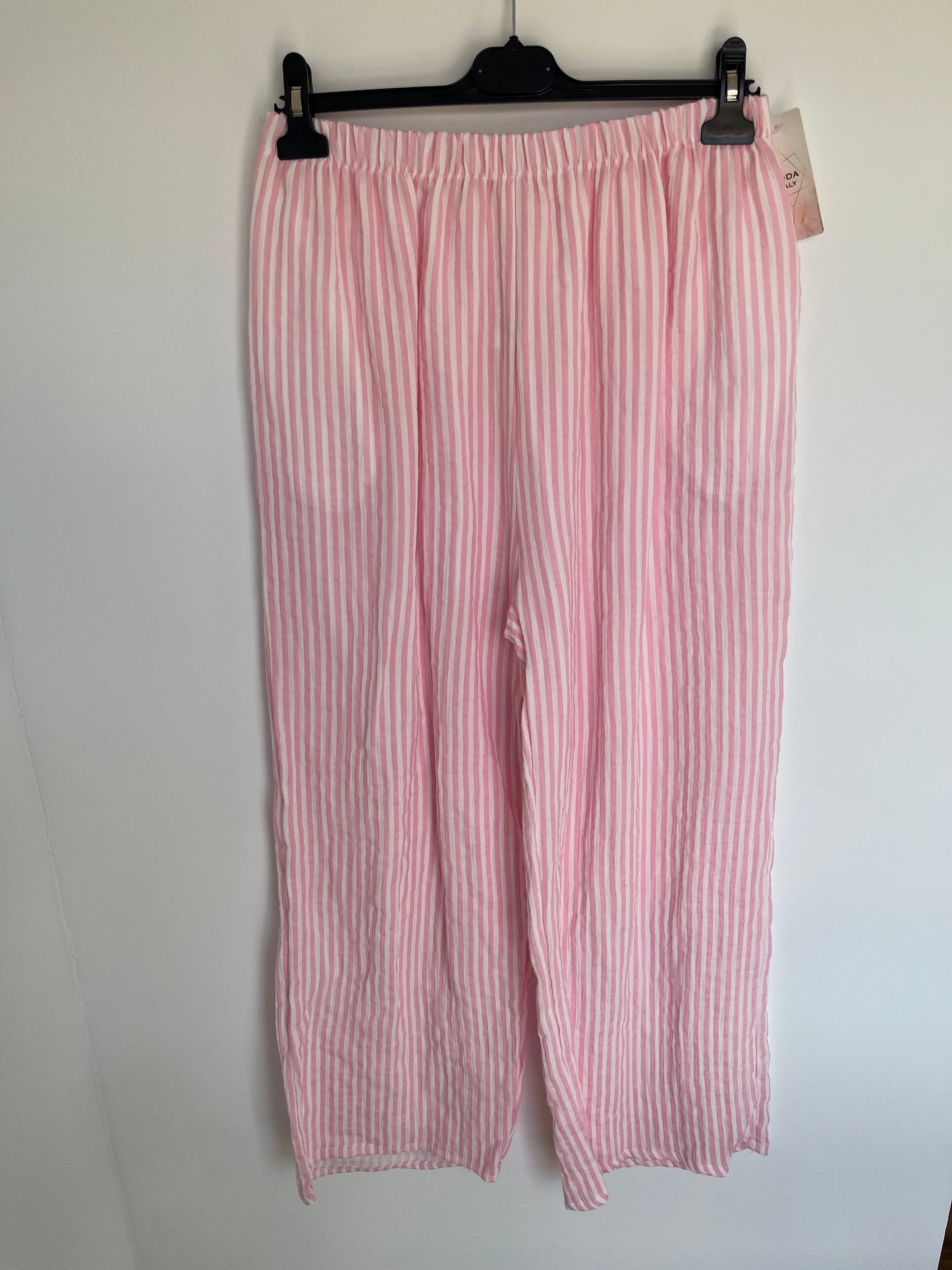 Musselin Hose Streifen "Sabine" (rosa)
