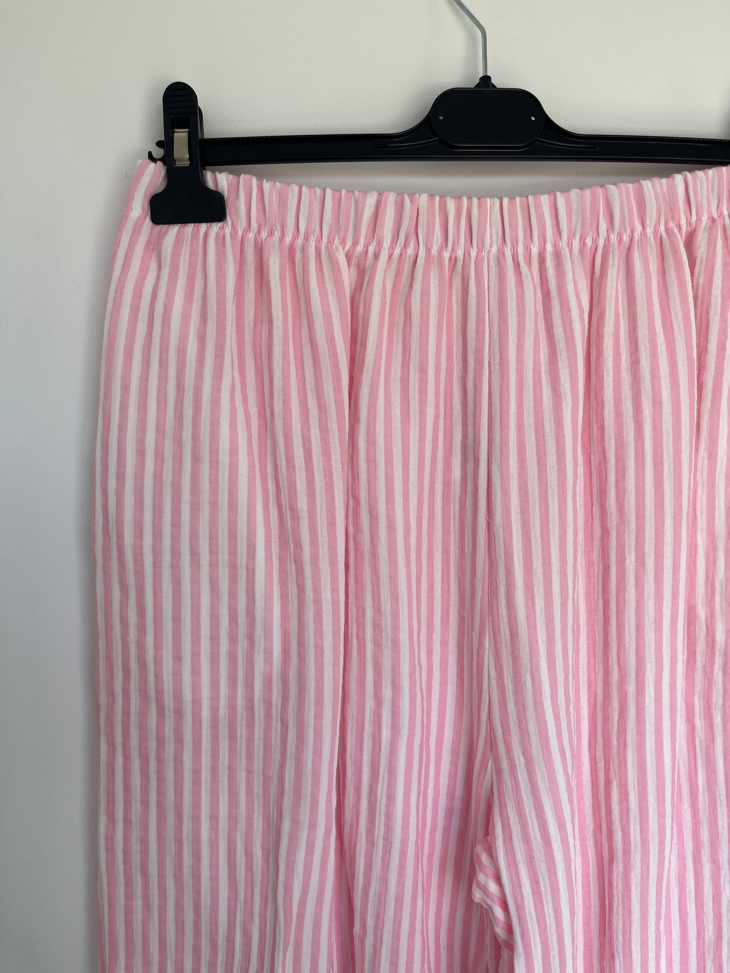 Musselin Hose Streifen "Sabine" (rosa)
