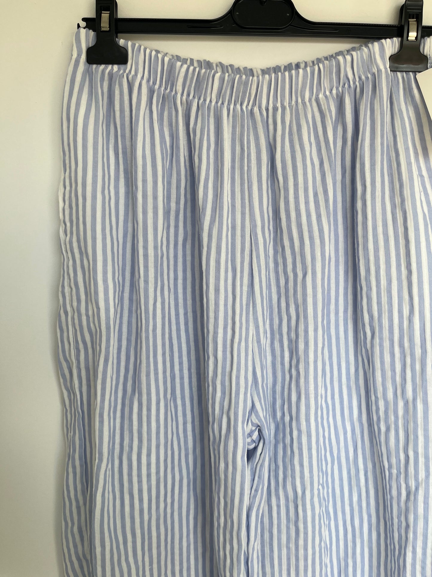 Musselin Hose Streifen "Sabine" (hellblau)