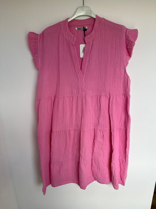 Musselin Kurzarm-Kleid "Evi" (pink)