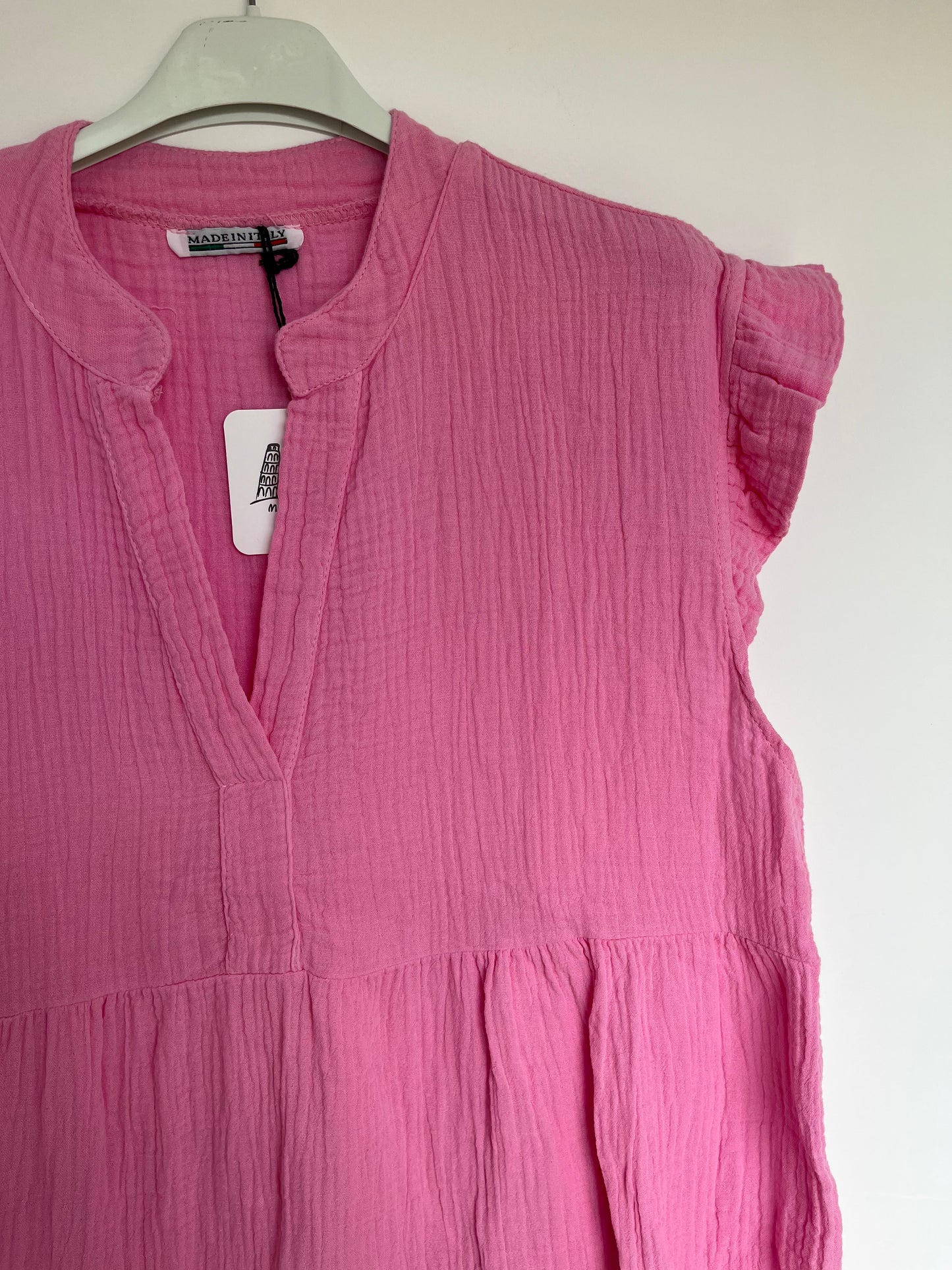 Musselin Kurzarm-Kleid "Evi" (pink)