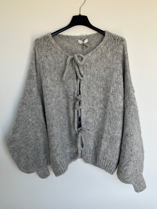 Cardigan Schleifen "Lara" (hellgrau)