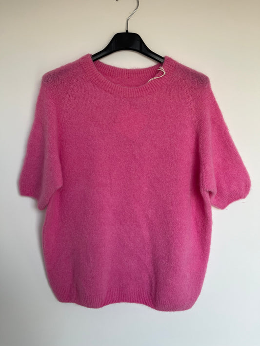 Kurzarm-Pullover Alpaca Wolle "Sofia" (pink)