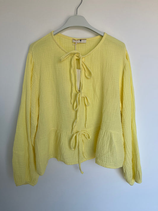 Musselin Schleifen Bluse "Frieda" (gelb)