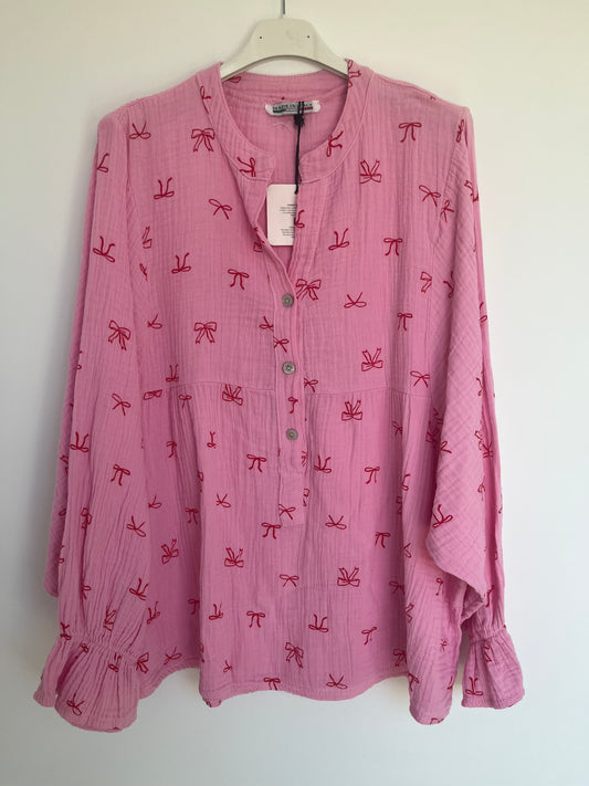 SALE Musselin Bluse Schleifen "Schleifi" (pink)