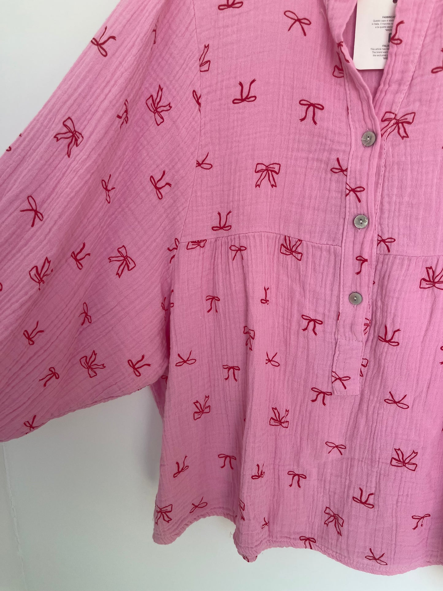 SALE Musselin Bluse Schleifen "Schleifi" (pink)