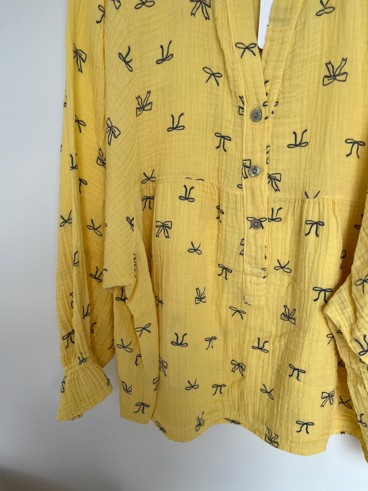 SALE Musselin Bluse Schleifen "Schleifi" (gelb)