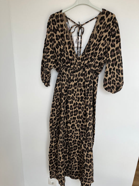 Musselin Kleid "Amelie" Leo (camel)