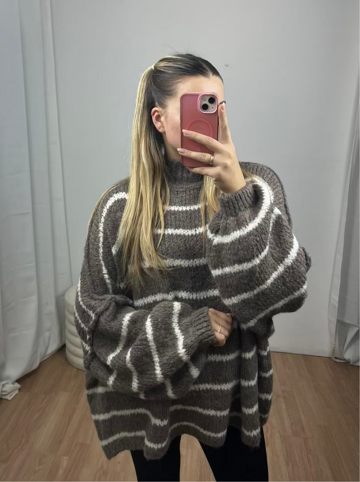 Basic Pullover "Luna" Streifen -lang-