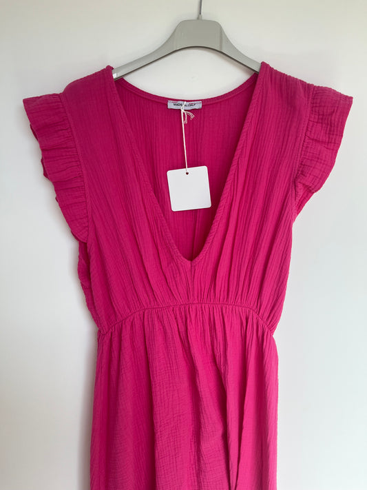 Musselin Kurzarm-Kleid "Melissa" (pink)