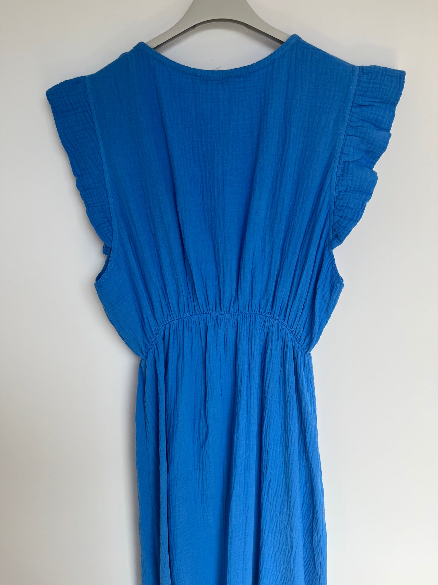 Musselin Kurzarm-Kleid "Melissa" (blau)