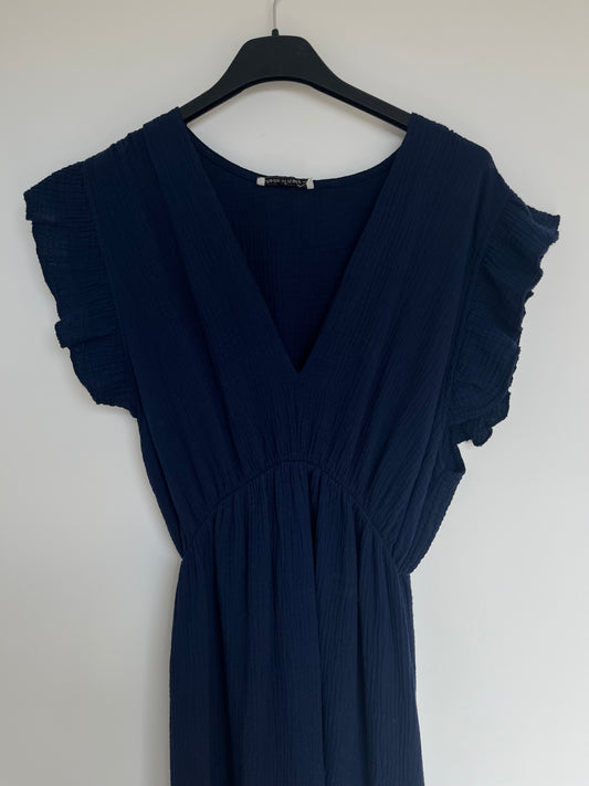 Musselin Kurzarm-Kleid "Melissa" (dunkelblau)