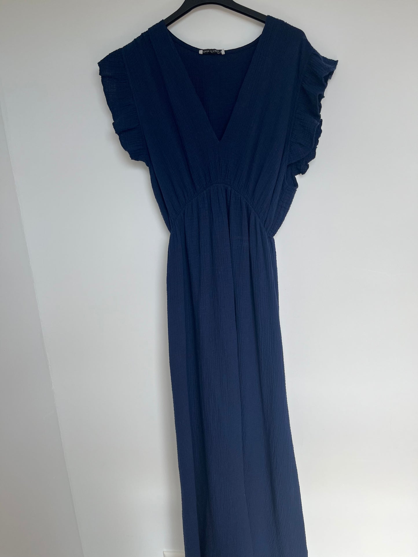 Musselin Kurzarm-Kleid "Melissa" (dunkelblau)