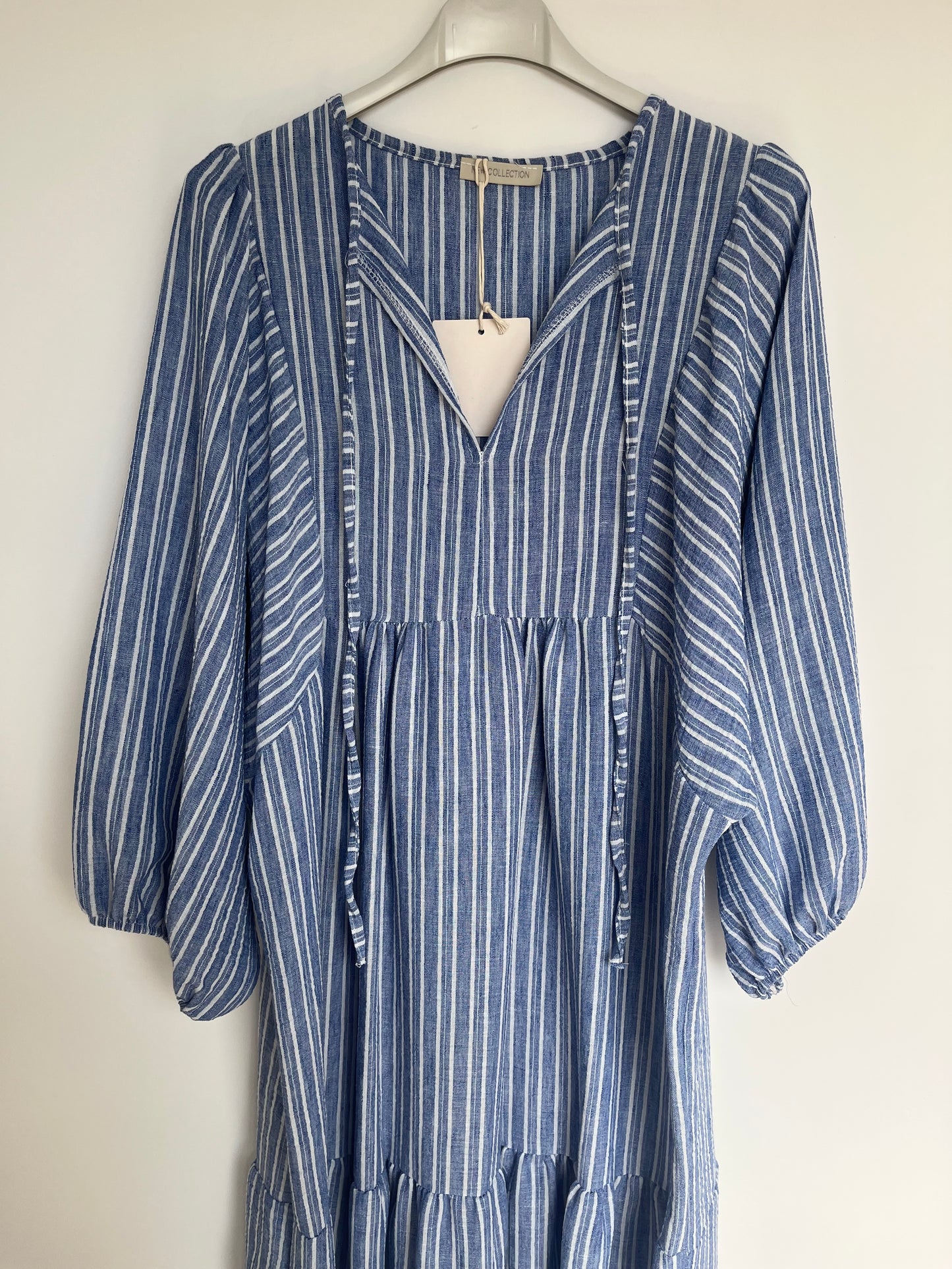 Kleid Leinenmix "Charlotte" (blau)